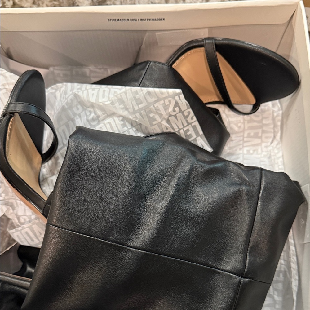 Steve Madden Black Slouchy Stiletto Knee-High Boots - Picture 5 of 5